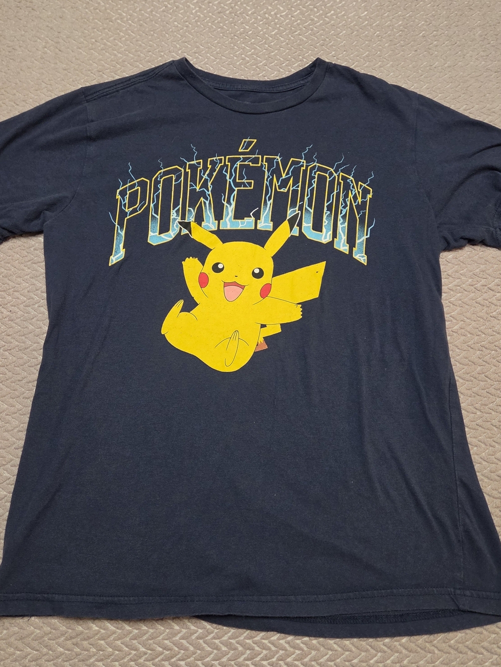 Pokemon Navy Tee with Yellow Pikachu Graphic